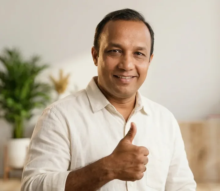 Ibrahim — Fitness & Nutrition Coach giving a thumbs up